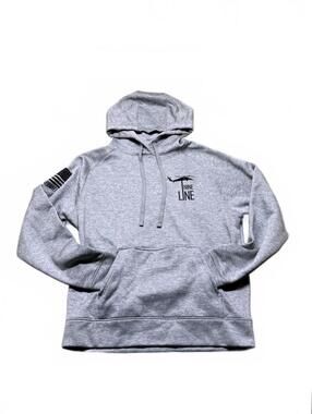 Nine Line Apparel Gray Tailgater Hoodie with American Flag Design